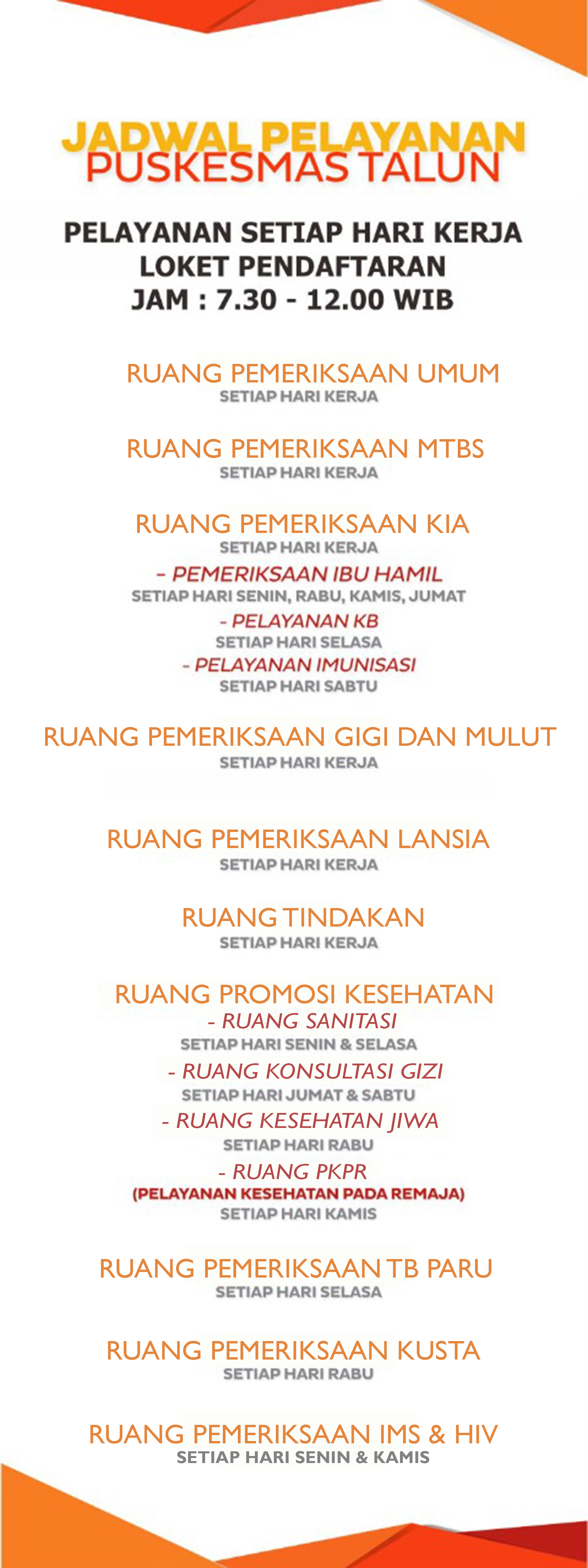 JADWAL PELAYANAN