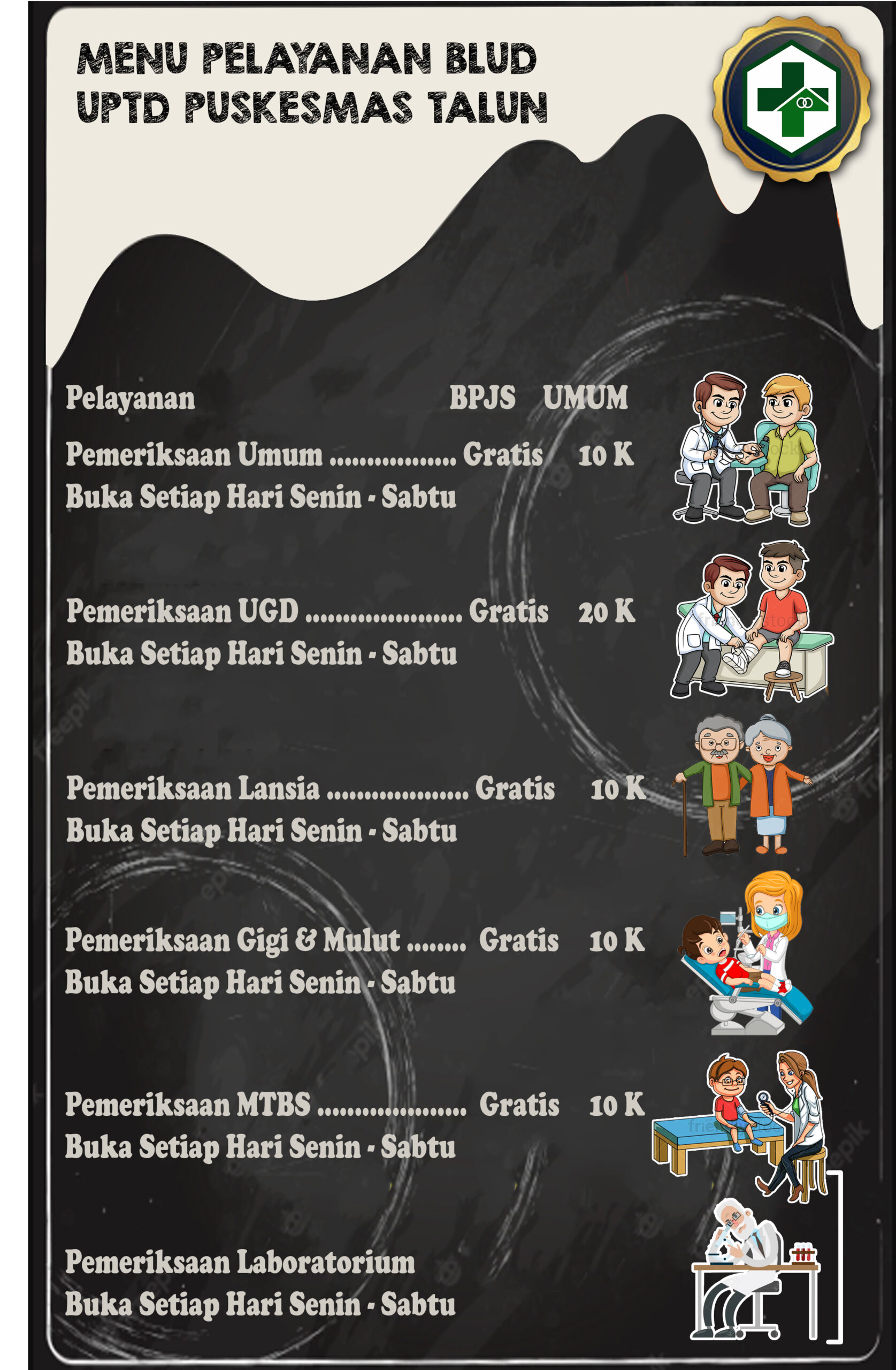 Menu Jasa Pelayanan PKM Talun